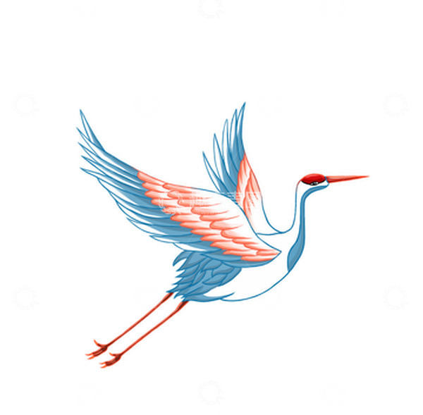 源文件下载【趣麦麦图】手绘仙鹤古风中秋节元素