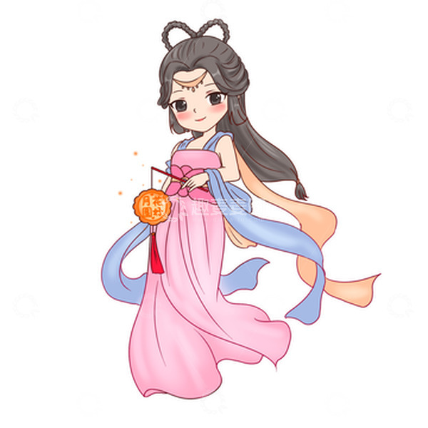 源文件下载【趣麦麦图】中秋节嫦娥提花灯