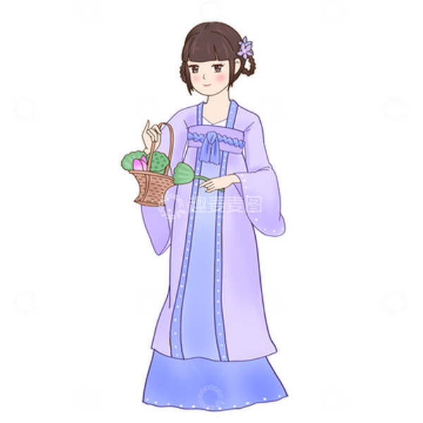 源文件下载【趣麦麦图】处暑摘莲蓬人物