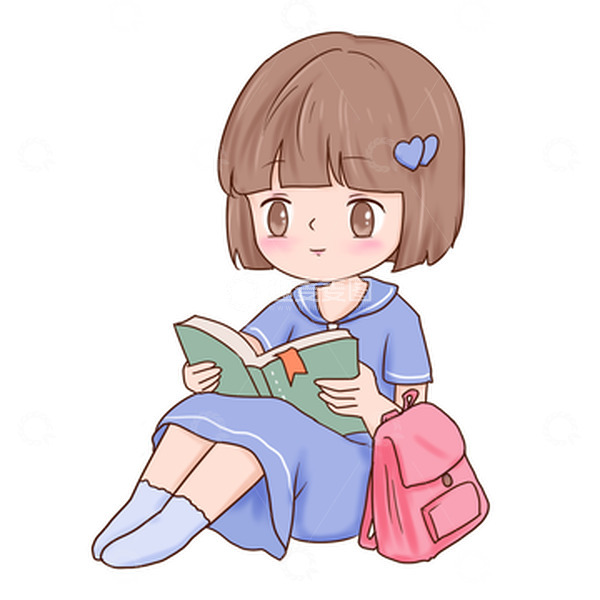 源文件下载【趣麦麦图】开学季看书学习人物