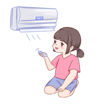 处暑避暑人物开空调