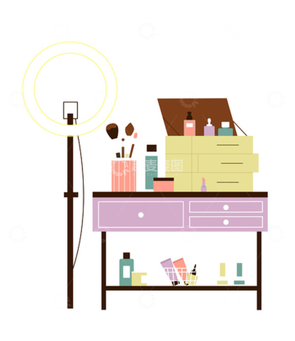 源文件下载【趣麦麦图】美妆品化妆工具