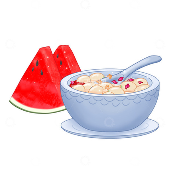 源文件下载【趣麦麦图】处暑解暑莲子汤西瓜