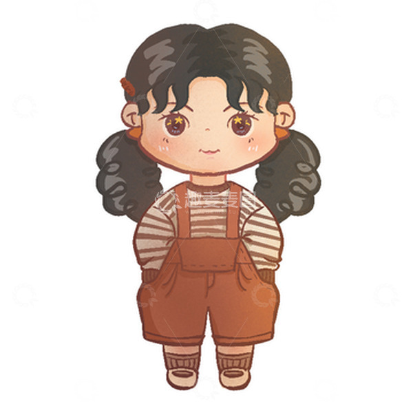 源文件下载【趣麦麦图】卡通 女孩 儿童 插画 学生 噪点