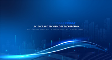 蓝色商务互联网几何线条光线装饰背景