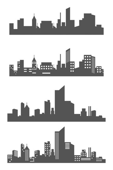 城市建筑剪影元素