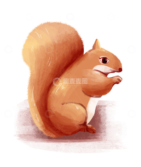 源文件下载【趣麦麦图】-简约手绘动物松鼠