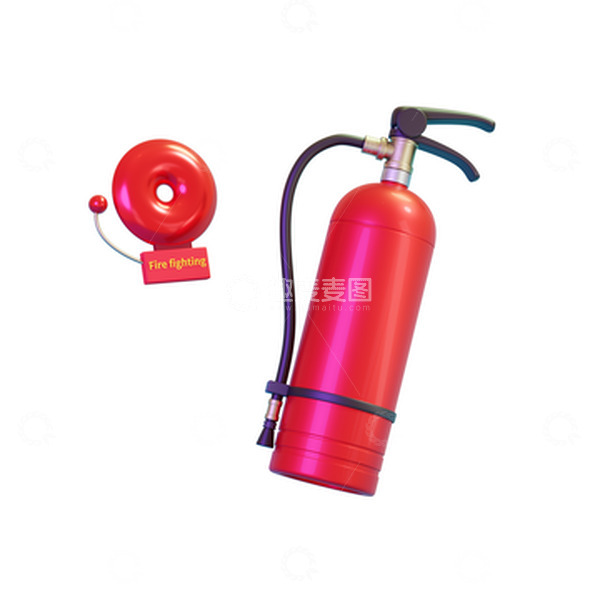 源文件下载【趣麦麦图】3D立体消防灭火器模型