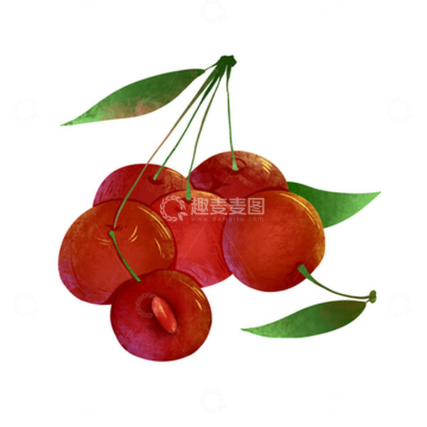 源文件下载【趣麦麦图】手绘水果车厘子樱桃插画装饰元素