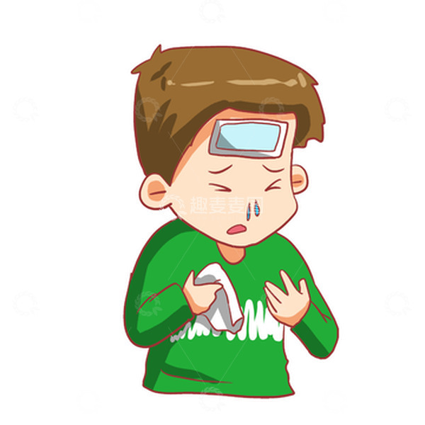 源文件下载【趣麦麦图】卡通手绘生病感冒男孩