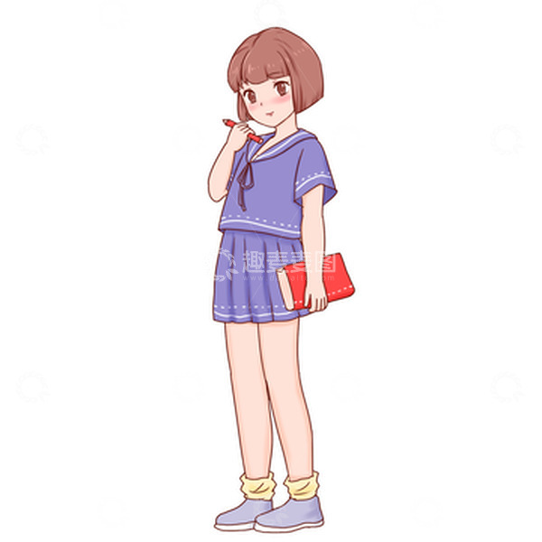 源文件下载【趣麦麦图】开学季学生书籍文具