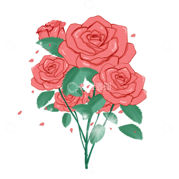 源文件下载【趣麦麦图】七夕情人节玫瑰花束海报装饰