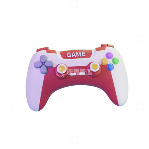 源文件下载【趣麦麦图】3D立体游戏手柄模型