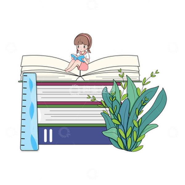 源文件下载【趣麦麦图】开学季学生文具阅读书籍