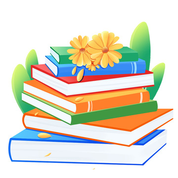 开学季扁平风学习教育书本元素