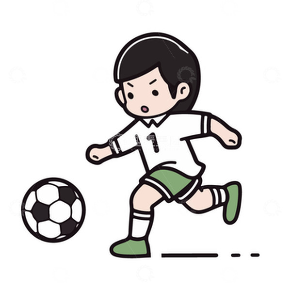 源文件下载【趣麦麦图】踢足球的学生