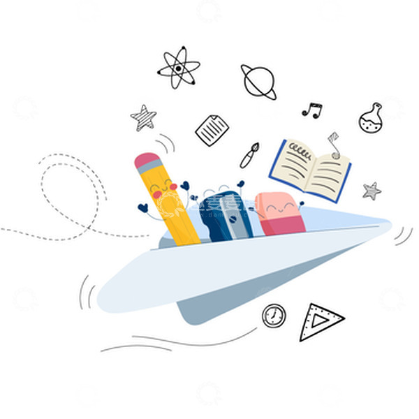 源文件下载【趣麦麦图】开学季-学习文具