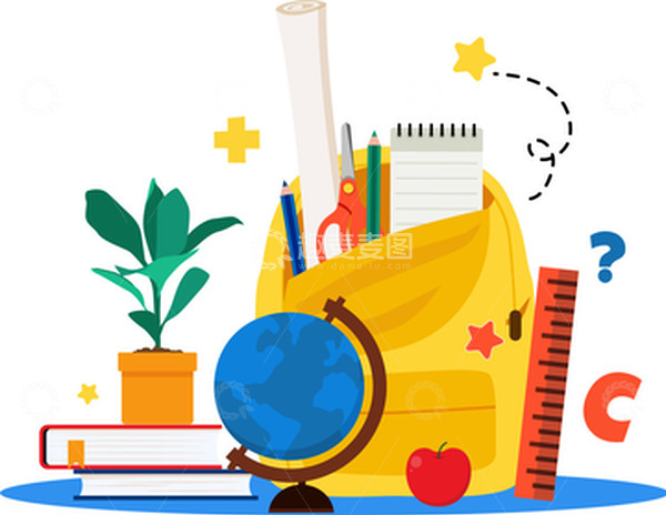 源文件下载【趣麦麦图】开学季-学习文具