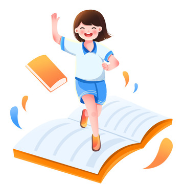 开学开学季教育培训人物学生奔跑