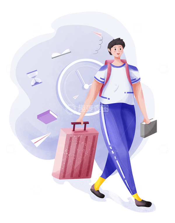 源文件下载【趣麦麦图】简约开学季入学场景