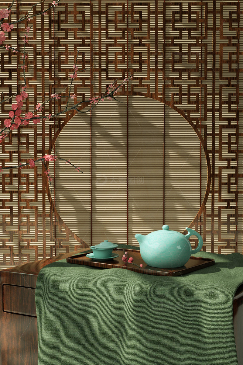 C4D电商中式古风背景