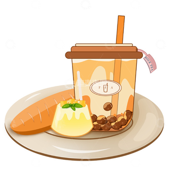 源文件下载【趣麦麦图】下午茶奶茶面包