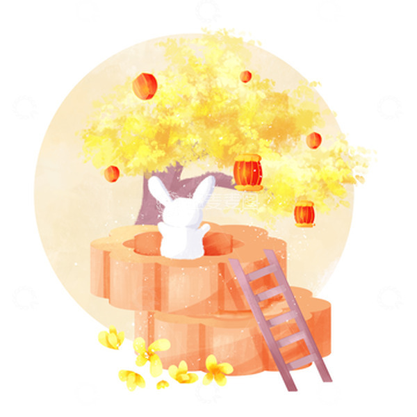 源文件下载【趣麦麦图】复古简约中秋节小场景