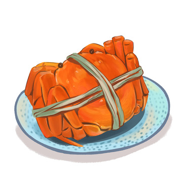 大闸蟹海报元素