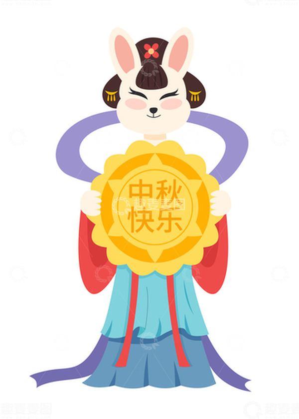 源文件下载【趣麦麦图】卡通创意中秋节玉兔元素