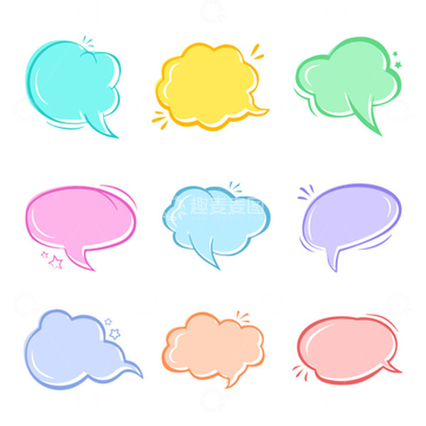 源文件下载【趣麦麦图】卡通可爱文字对话框气泡矢量边框