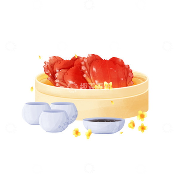源文件下载【趣麦麦图】国风简约中秋金秋大闸蟹