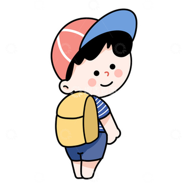 源文件下载【趣麦麦图】新学期开学季背书包学生