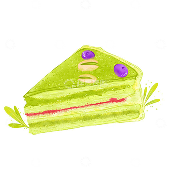 源文件下载【趣麦麦图】开心果蛋糕插画