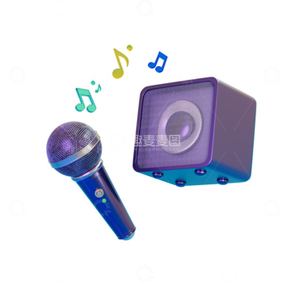 源文件下载【趣麦麦图】3D立体KTV麦克风音响数码产品模型
