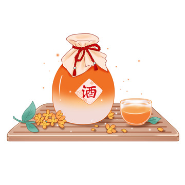 桂花酒桂花酒瓶酒酿中秋节美酒