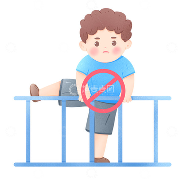 源文件下载【趣麦麦图】手绘禁止跨越护栏