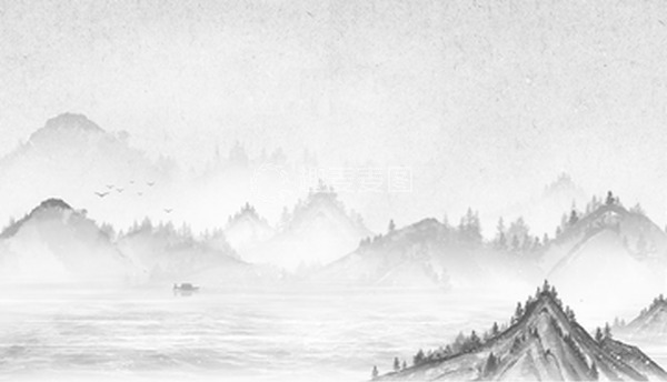 源文件下载【趣麦麦图】-中国风水墨山水淡雅复古海报背景