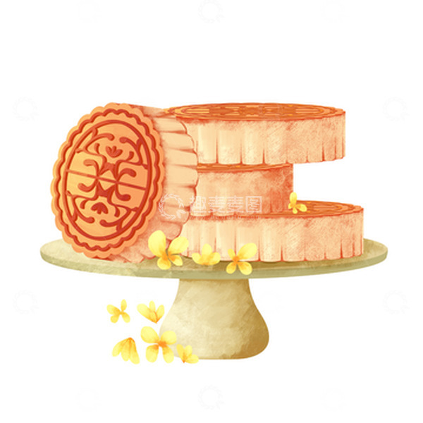 源文件下载【趣麦麦图】简约国风中秋佳节月饼