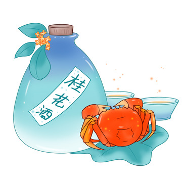 桂花|茶|酒桂花酒大闸蟹美食