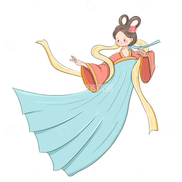 源文件下载【趣麦麦图】-手绘卡通嫦娥奔月中秋元素