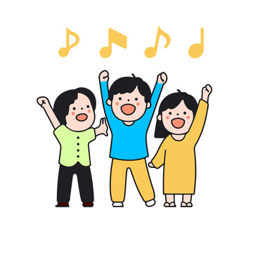 一起唱歌的学生