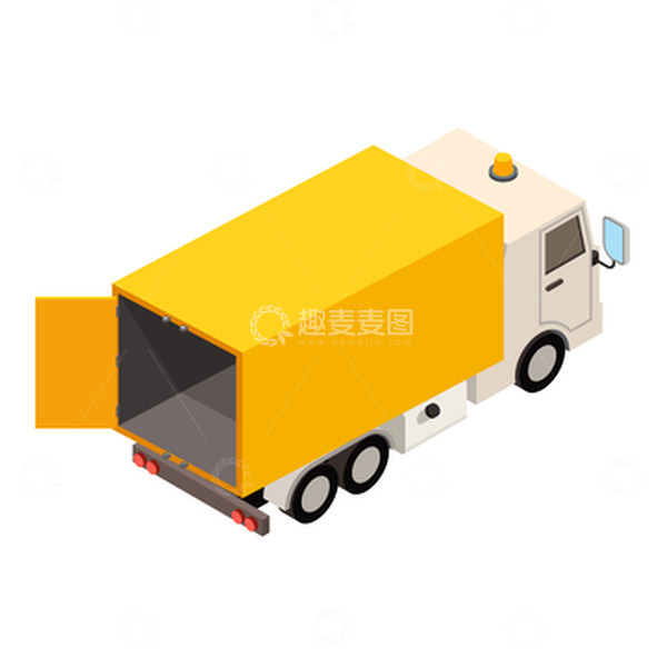 源文件下载【趣麦麦图】2.5d卡车三位插画