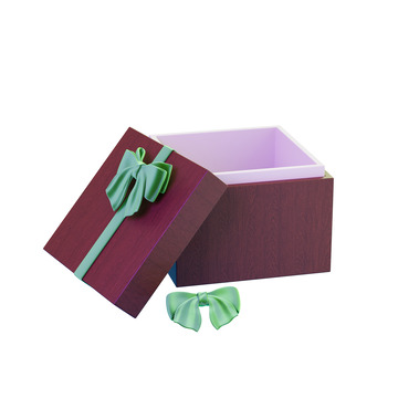 3D立体丝绒蝴蝶结木质包装盒