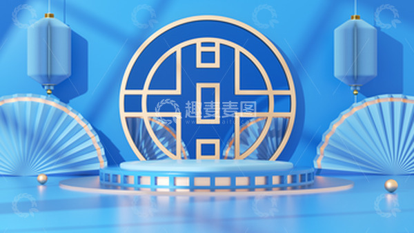 源文件下载【趣麦麦图】C4D中秋海报背景电商立体海报背景