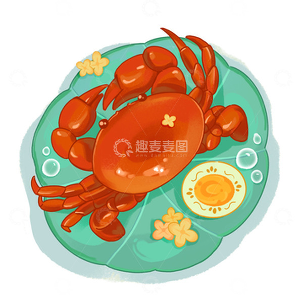 源文件下载【趣麦麦图】桂花酒和大闸蟹海报素材