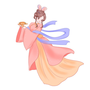 嫦娥奔月送月饼仙女
