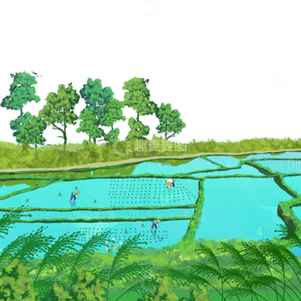 源文件下载【趣麦麦图】人物田野插画夏季元素