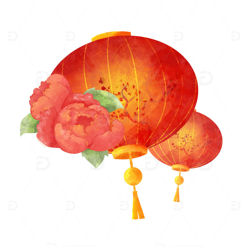 简约喜庆大红灯笼节日氛围