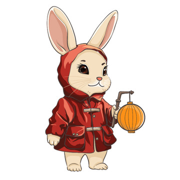 中秋节玉兔插画