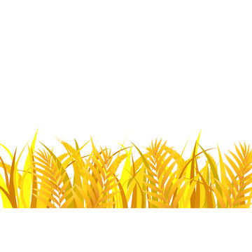 金黄色小麦底部海报装饰矢量元素